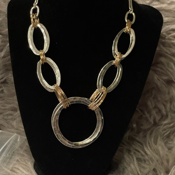 Robert Lee Morris Silver and Gold Statement Necklace - Picture 4 of 5